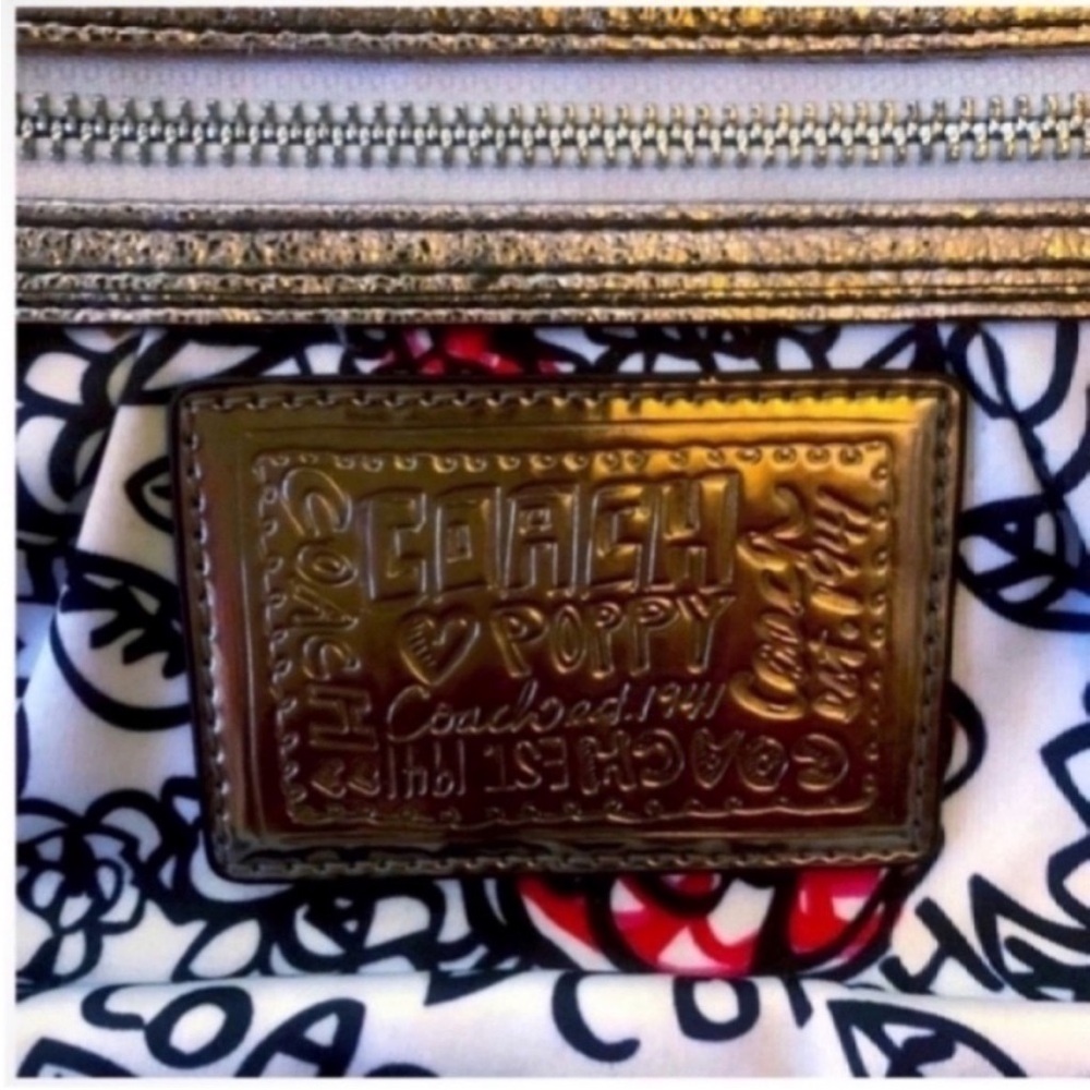 Coach Floral Print Poppy Graffiti Handbag - Picture 7 of 7